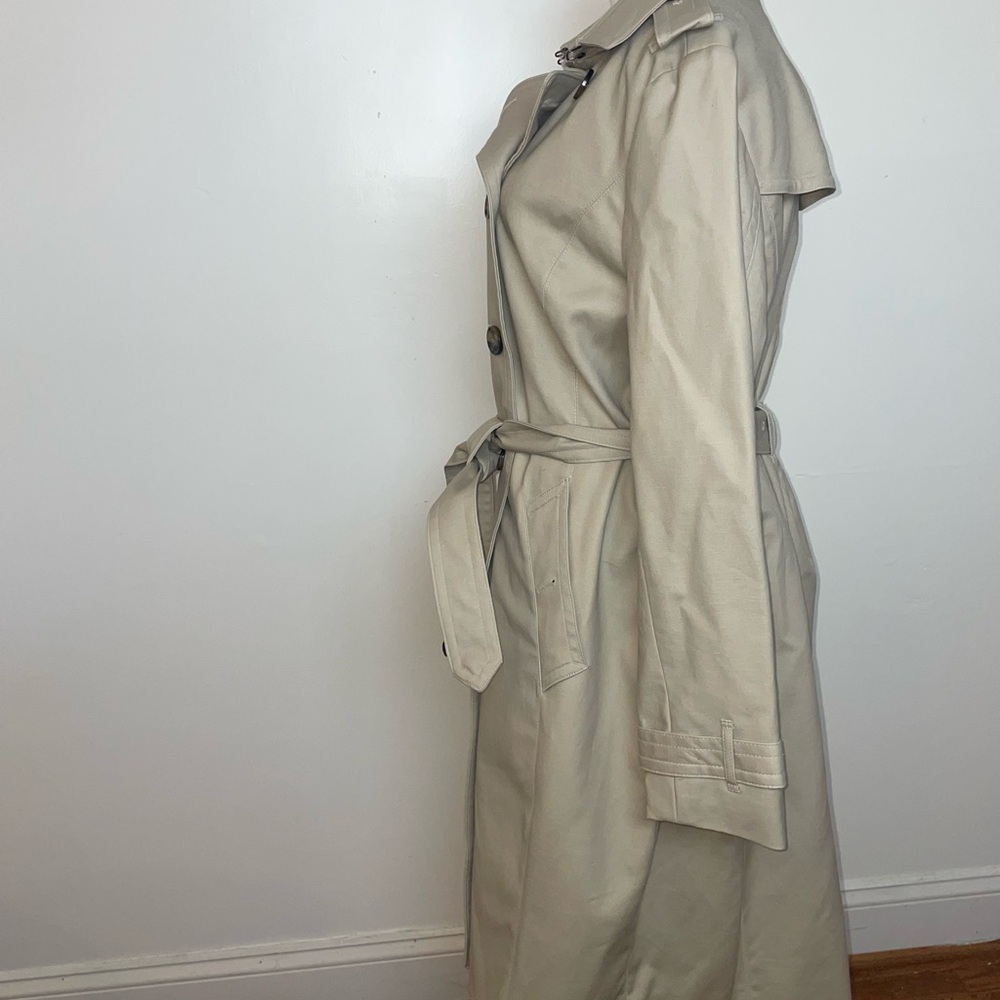 Vintage Classic Beige khaki Trench Coat Liz Claiborne Removable liner large - Picture 2 of 12